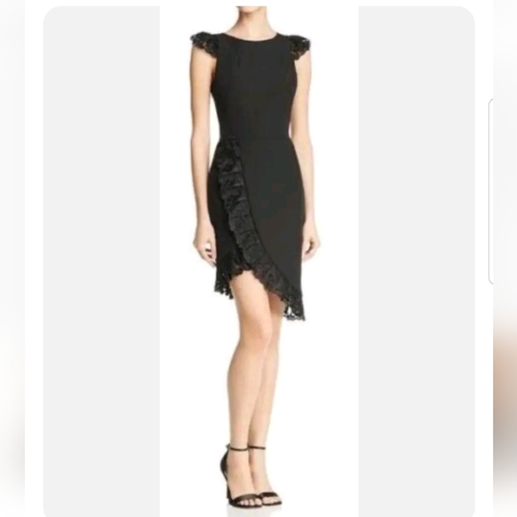 Bronx Banco Hanna Lace Trim Mini Black Dress Size - Main Image